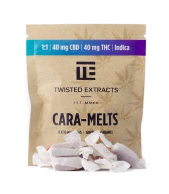 Twisted Extracts Cara-Melts – 1:1 40mg THC + 40mg CBD Indica