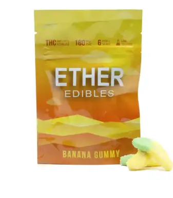 Ether Edibles 180MG THC – Banana Gummy