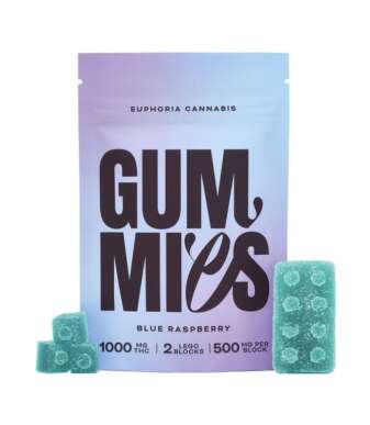 Euphoria Cannabis – Blue Raspberry 1000mg THC Gummies