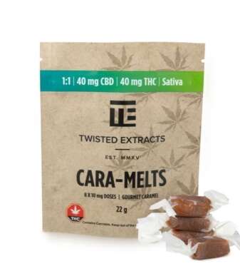 Twisted Extracts Cara-Melts – 1:1 40mg THC + 40mg CBD Sativa
