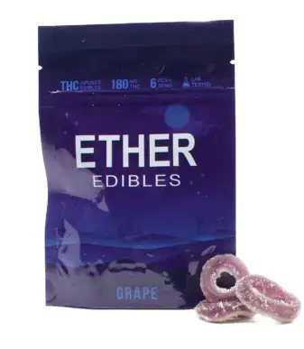 Ether Edibles 180MG THC – Grape Gummy