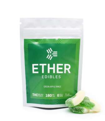 Ether Edibles 180MG THC – Green Apple Rings