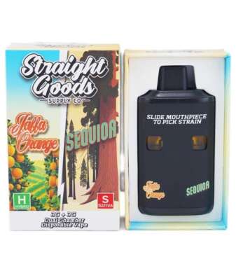 Straight Goods Supply Co. 6 Gram Dual Chamber Disposable Vapes – Jaffa Orange + Sequioa THC Distillate