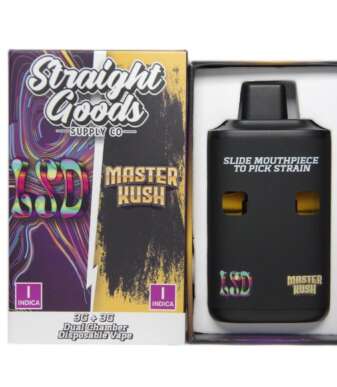 Straight Goods Supply Co. 6 Gram Dual Chamber Disposable Vapes – LSD + Master Kush THC Distillate