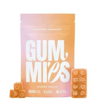Euphoria Cannabis – Mango Peach 500mg THC Gummies