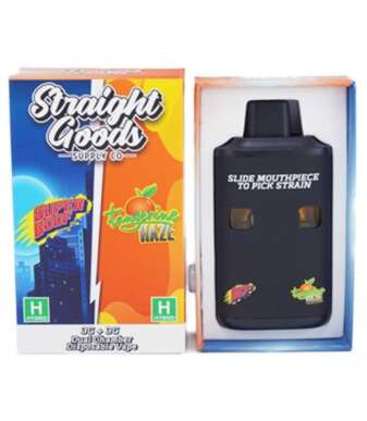 Straight Goods Supply Co. 6 Gram Dual Chamber Disposable Vapes – Super Boof + Tangerine Haze THC Distillate