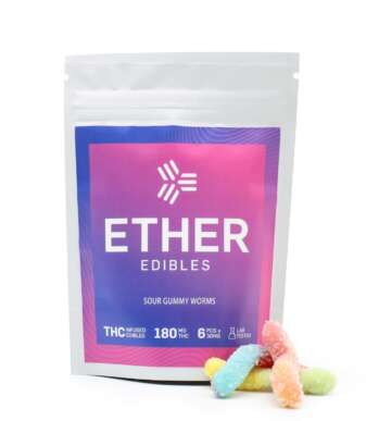 Ether Edibles 180MG THC – Sour Gummy Worms