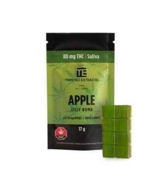 Twisted Extracts Jelly Bombs 80mg THC – Apple (Sativa)