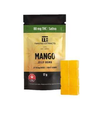 Twisted Extracts Jelly Bombs 80mg THC – Mango (Sativa)