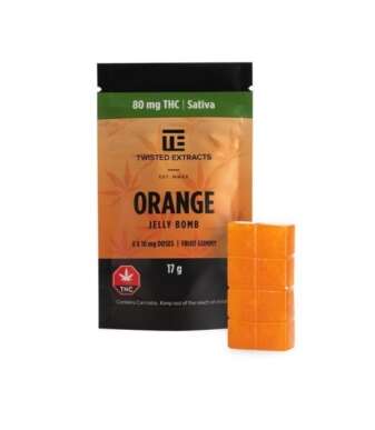 Twisted Extracts Jelly Bombs 80mg THC – Orange (Sativa)