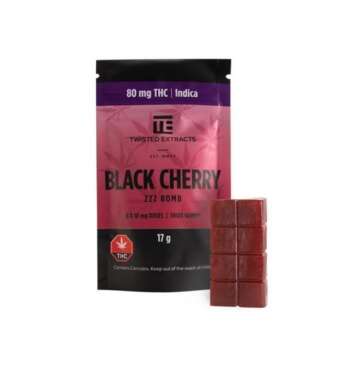 Twisted Extracts Jelly Bombs 80mg THC – Black Cherry ZZZ (Indica)