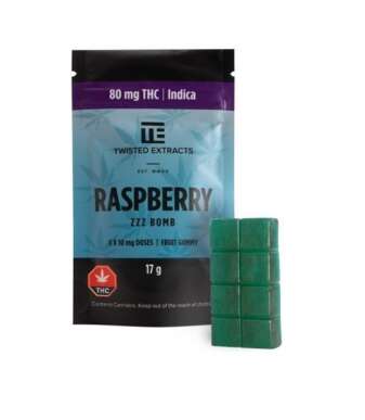 Twisted Extracts Jelly Bombs 80mg THC – Blue Raspberry ZZZ (Indica)
