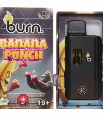 Burn 3mL Disposable Vapes – Banana Punch THC Distillate