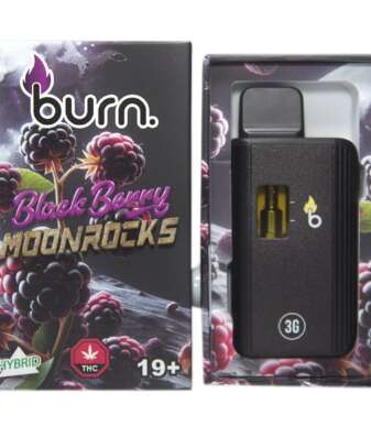 Burn 3mL Disposable Vapes – Blackberry Moonrocks THC Distillate