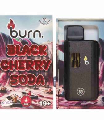 Burn 3mL Disposable Vapes – Black Cherry Soda THC Distillate