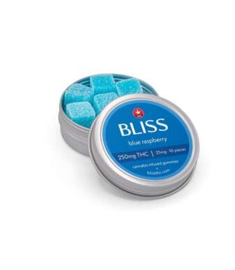 Bliss Edibles 250mg THC – Blue Raspberry