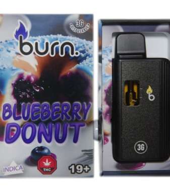 Burn 3mL Disposable Vapes – Blueberry Donut THC Distillate