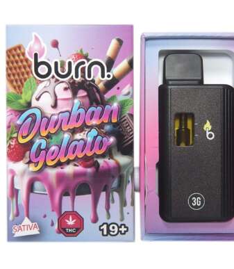 Burn 3mL Disposable Vapes – Durban Gelato THC Distillate