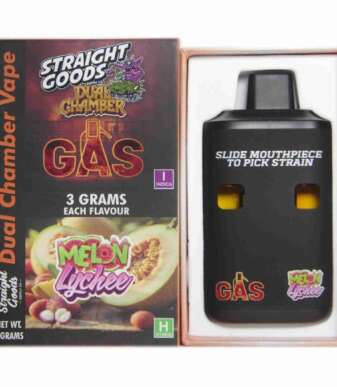 Straight Goods Supply Co. 6 Gram Dual Chamber Disposable Vapes – Gas + Melon Lychee THC Distillate