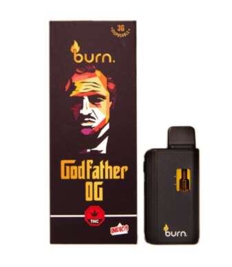 Burn 3mL Disposable Vapes – Godfather OG THC Distillate