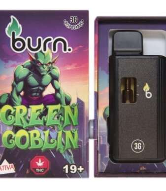 Burn 3mL Disposable Vapes – Green Goblin THC Distillate