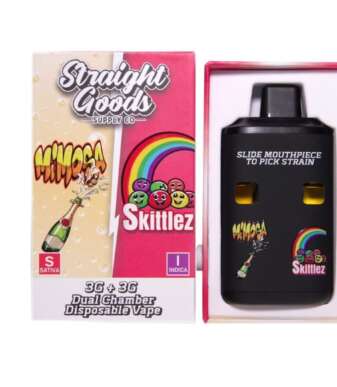 Straight Goods Supply Co. 6 Gram Dual Chamber Disposable Vapes – Mimosa + Skittlez THC Distillate