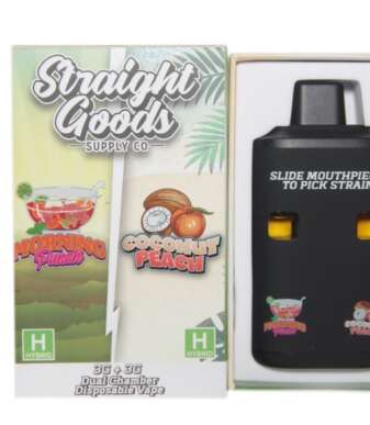Straight Goods Supply Co. 6 Gram Dual Chamber Disposable Vapes – Morning Punch + Coconut Punch THC Distillate