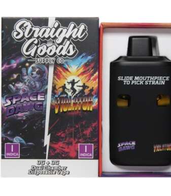 Straight Goods Supply Co. 6 Gram Dual Chamber Disposable Vapes – Space Dawg + Violator THC Distillate